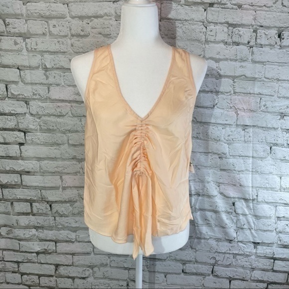 FREE PEOPLE Cream Cinched Camisole Large - Picture 5 of 13
